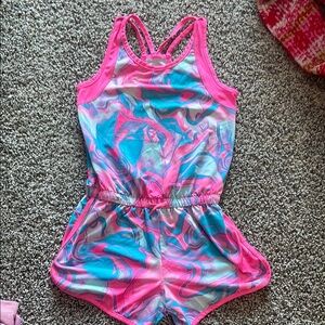Athletic Works Pink and Blue Swirl Kids Romper